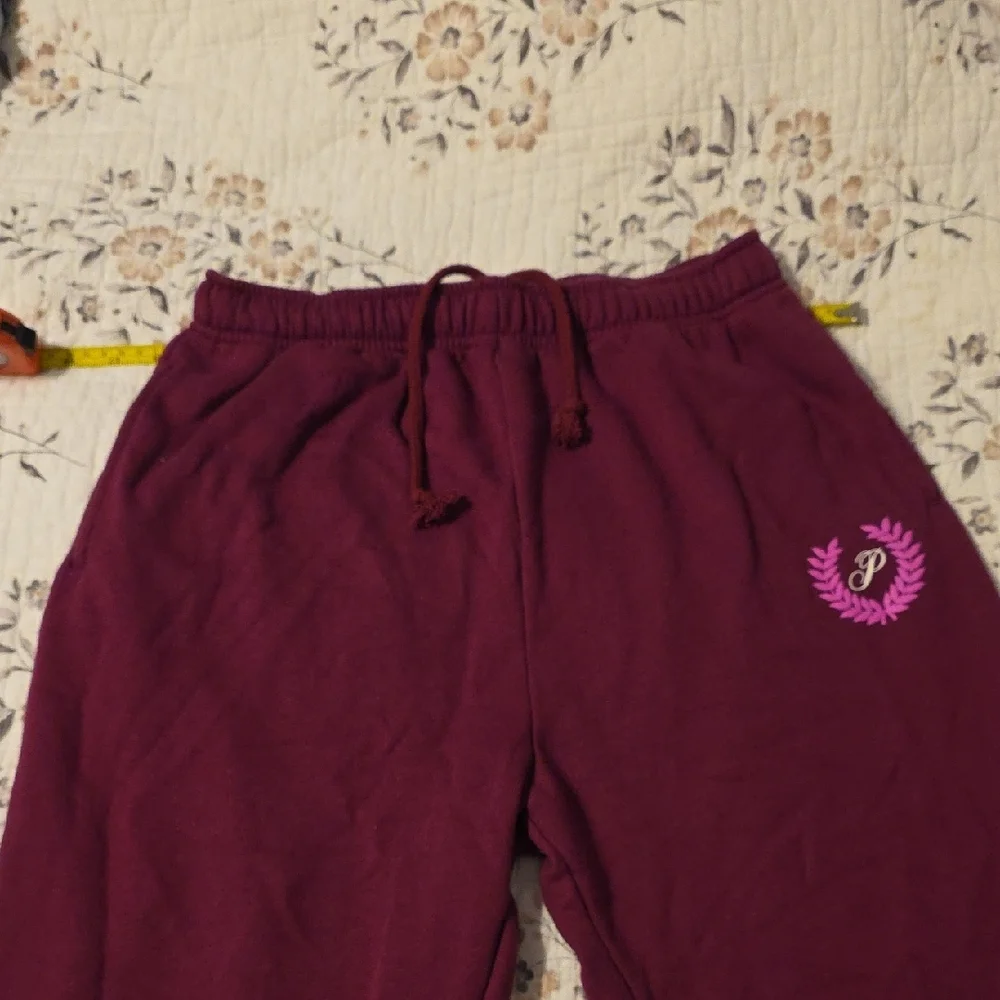 Pink Victoria's Secret Set Burgundy Jogger size small and hoody size medium set - Picture 2 of 6
